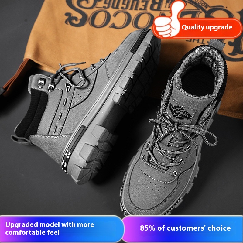 British Style Retro Trendy Workwear Thick-soled Non-slip Wear-resistant High-top Martin Boots foto 4