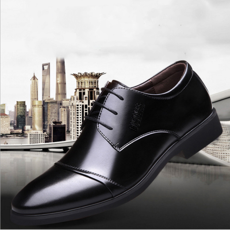 Men's Shoes Plus Size Business Formal Wear Leather Shoes Breathable Lace Up foto 3