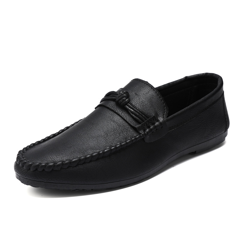 Korean Style Men's Casual Leather Shoes Soft Bottom foto 3