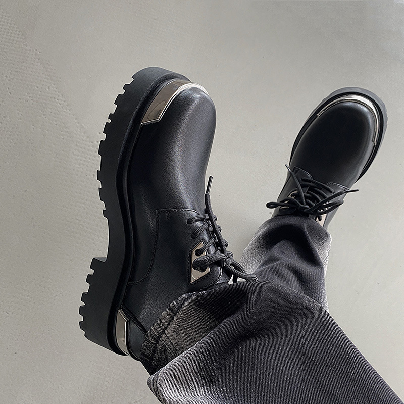 Ins British Style Thick Bottom All-match Casual Leather Shoes foto 3