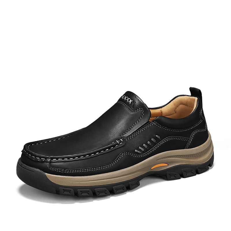 Mens British-style Casual Leather Shoes For Outdoor Hiking foto 2