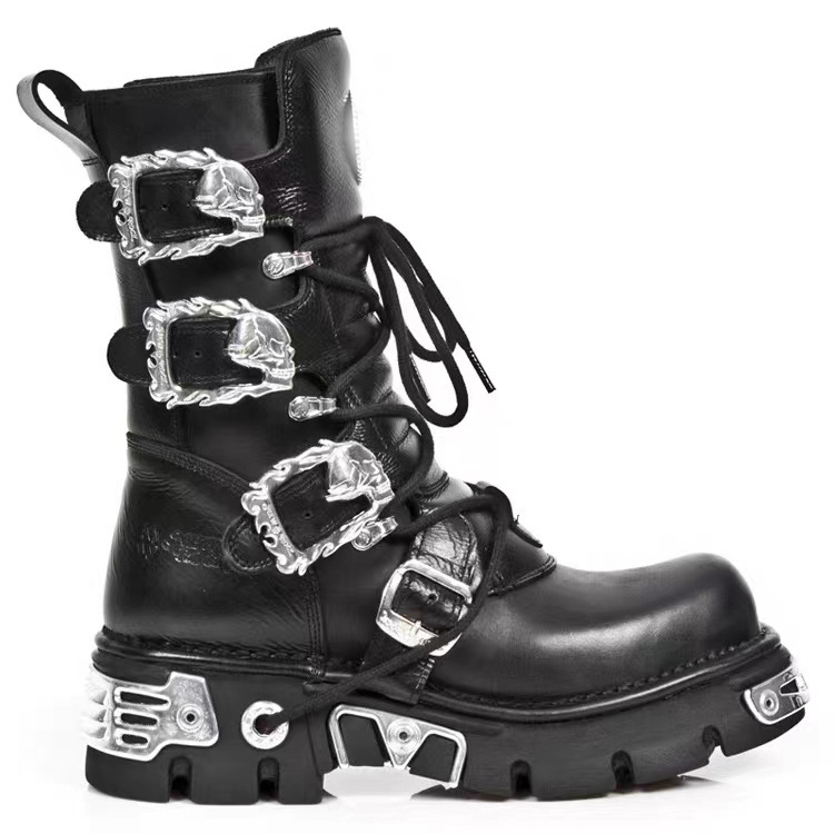 Handmade Thick-Soled Elevator Boots In Genuine Leather Featuring foto 2