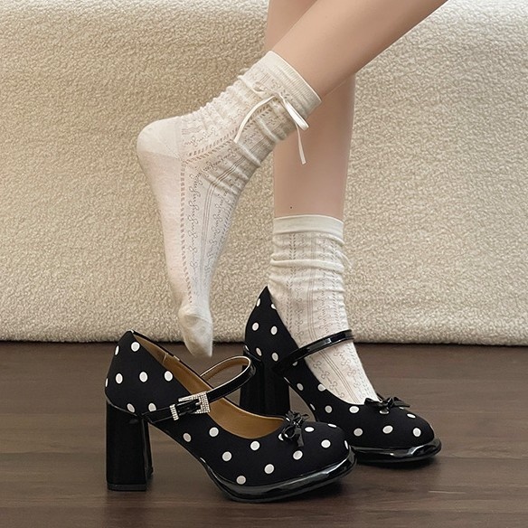 Winter Chunky-heel Thick-soled Slingback Chanel-style High Heels foto 5