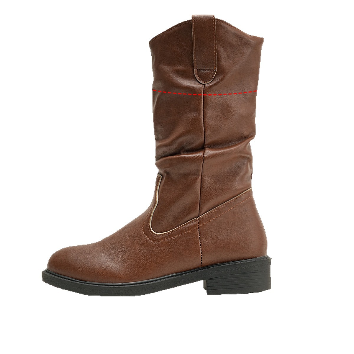 Vcut Pleated Midcalf Leather Boots foto 4