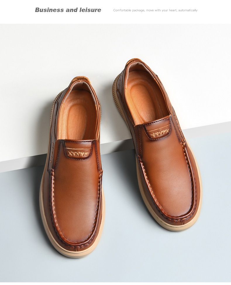 First Layer Cowhide Leisure Gommino Shoes foto 2