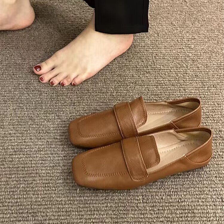Womens French-style Retro Flat Casual Shoes foto 5