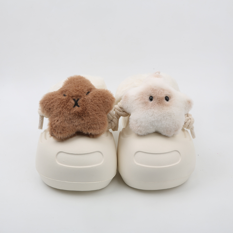 Cute Plush Detachable Fleece-lined Insulated Outdoor Slip-ons With A Thick Sole foto 3