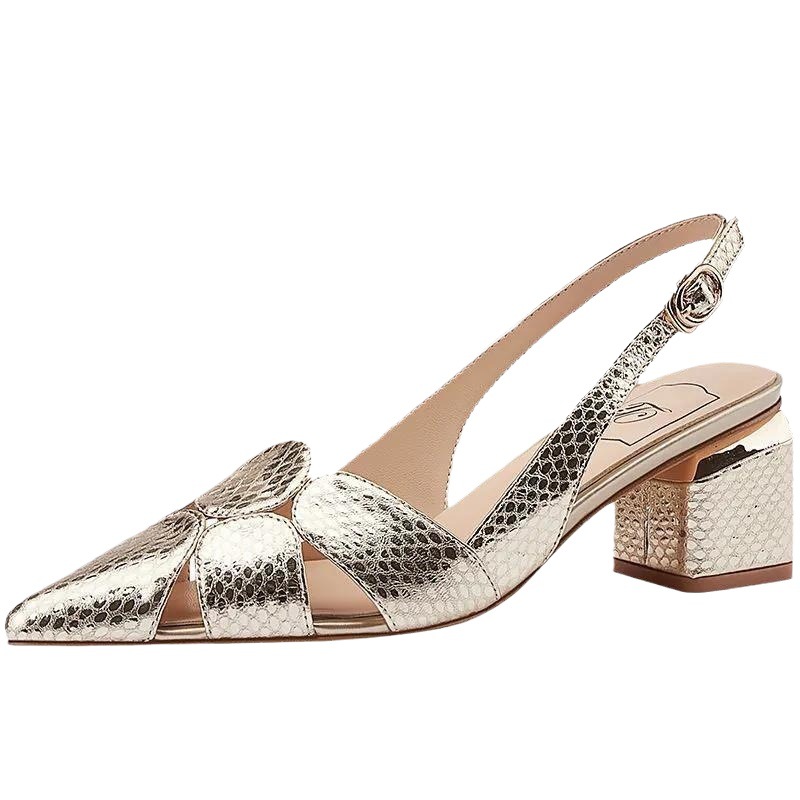 Versatile Fashionable Pointed-Toe Open-Heel High Heels Womens Sandals