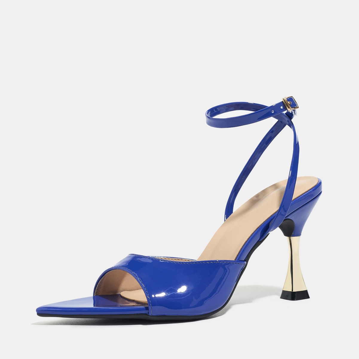 European And American Women's Patent Leather Single-band Pointed Stiletto High-heel Sandals foto 4