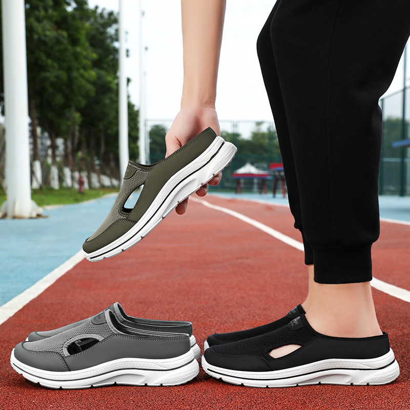 Men's Hollow-out Half Slippers Soft Bottom Comfortable Casual Shoes foto 2