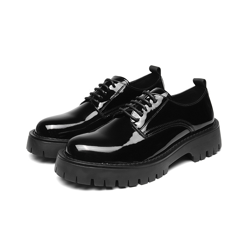 Youth Round Head British Style Flat Heel Fashion Casual Daily Leather Shoes foto 3
