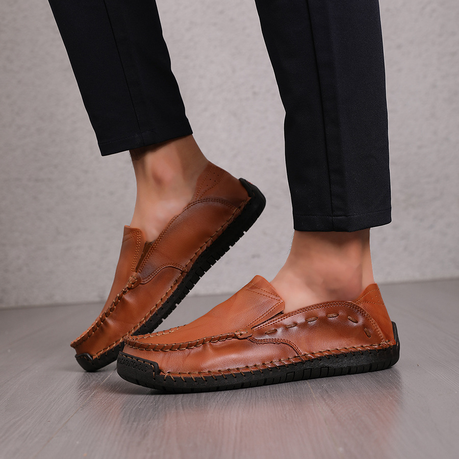Loafers Men's Lightweight Non-slip Leather Shoes Slip-on foto 2