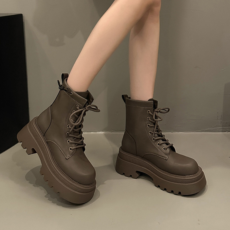 Versatile Vintage Chunky-heel Platform Short Boots foto 5