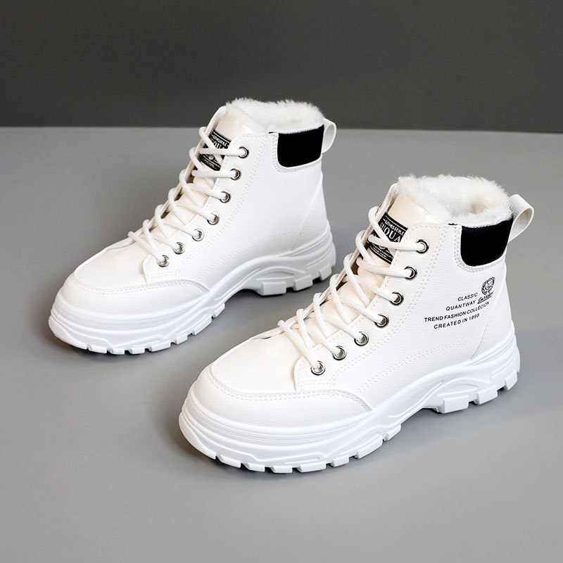 High-top Women's Shoes Cotton-padded Shoes With Velvet Warm foto 2