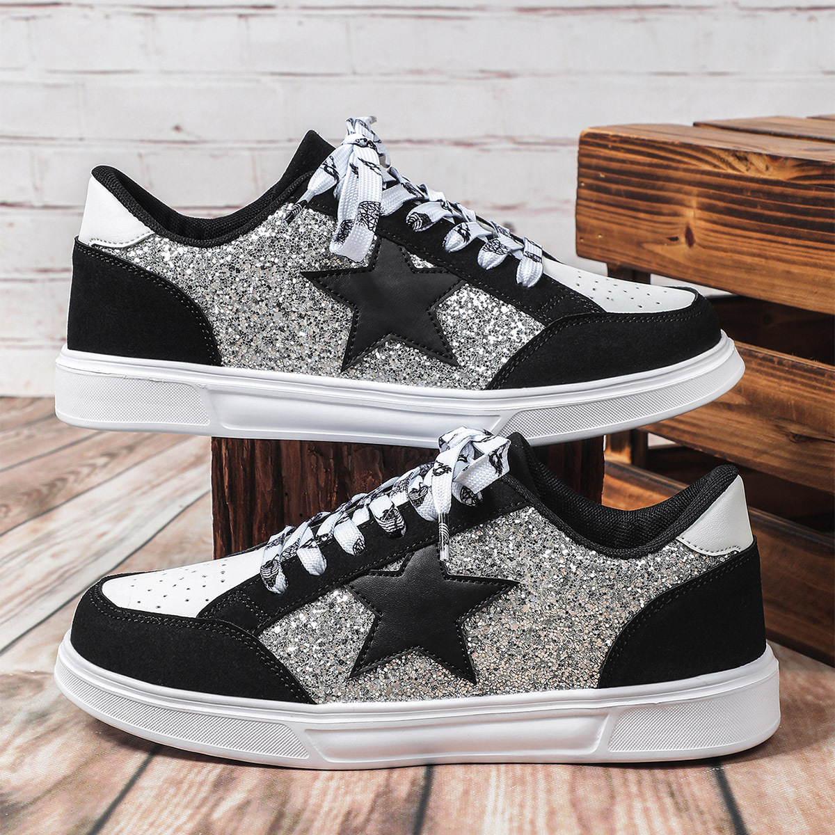 Women's Trendy Casual Sneaker Couple Leopard Print All-match Sequins foto 2