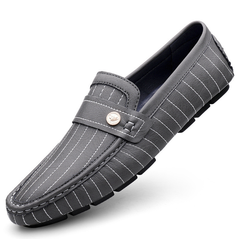 Breathable British Style Black Men's Casual Leather Shoes foto 5