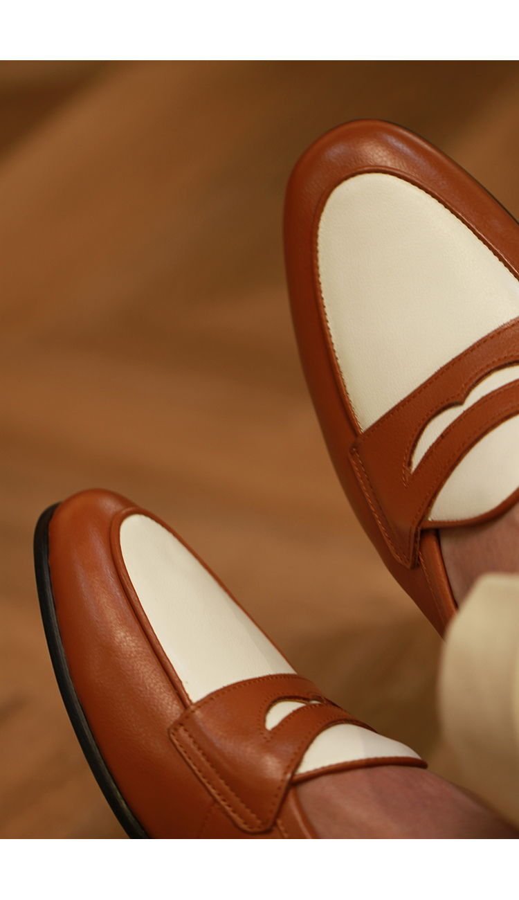 Men's Champagne Trendy Casual Leather Shoes foto 3