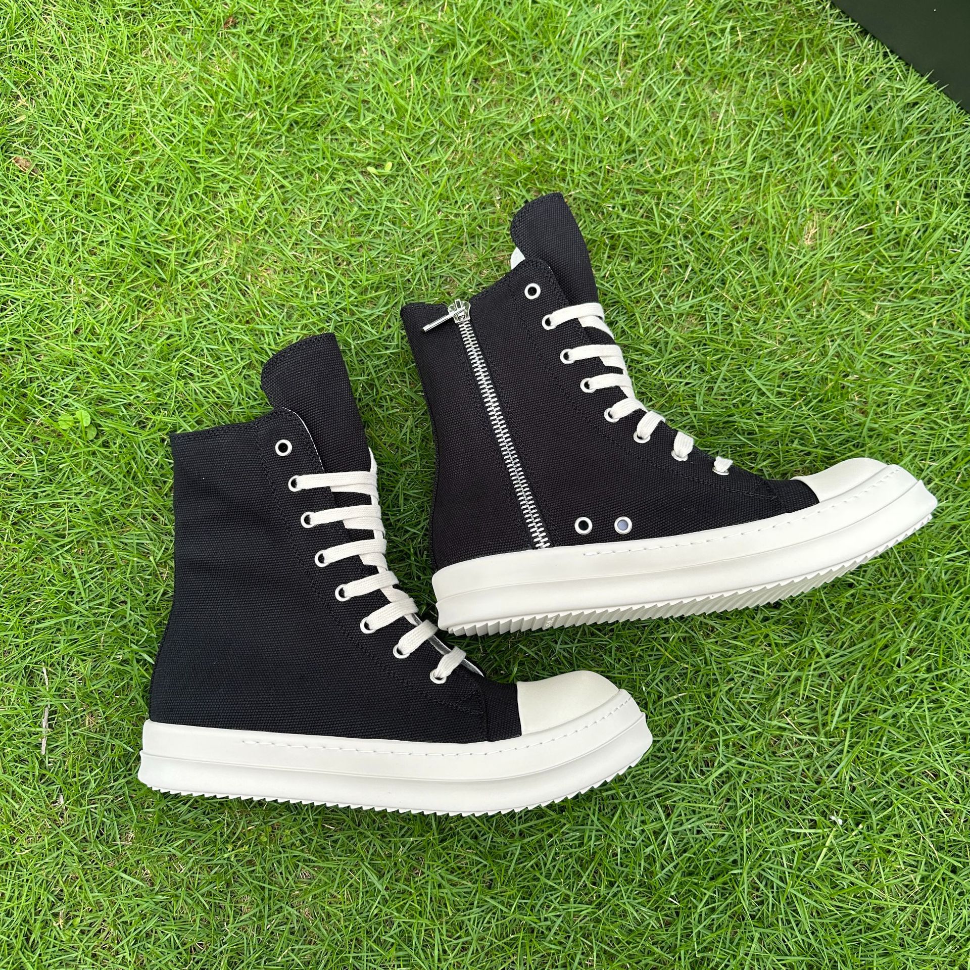High-top Trendy Brand EuropeanAmerican-style Plus-size Thick-soled Black Unisex Summer Versatile Fashion Shoes foto 5