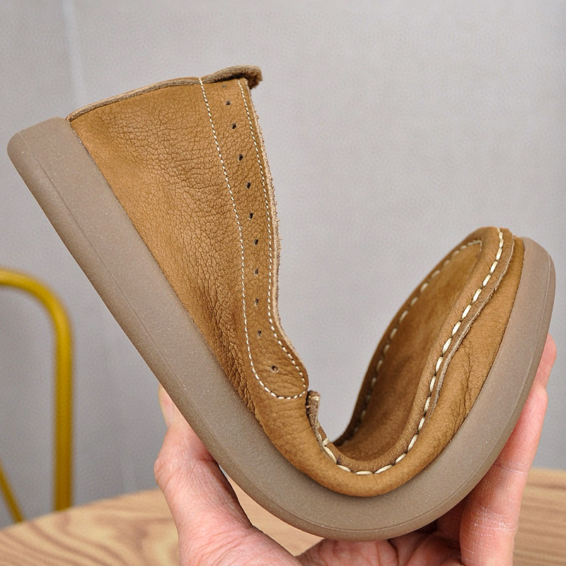 Mens Casual Breathable Soft Leather Shoes foto 5