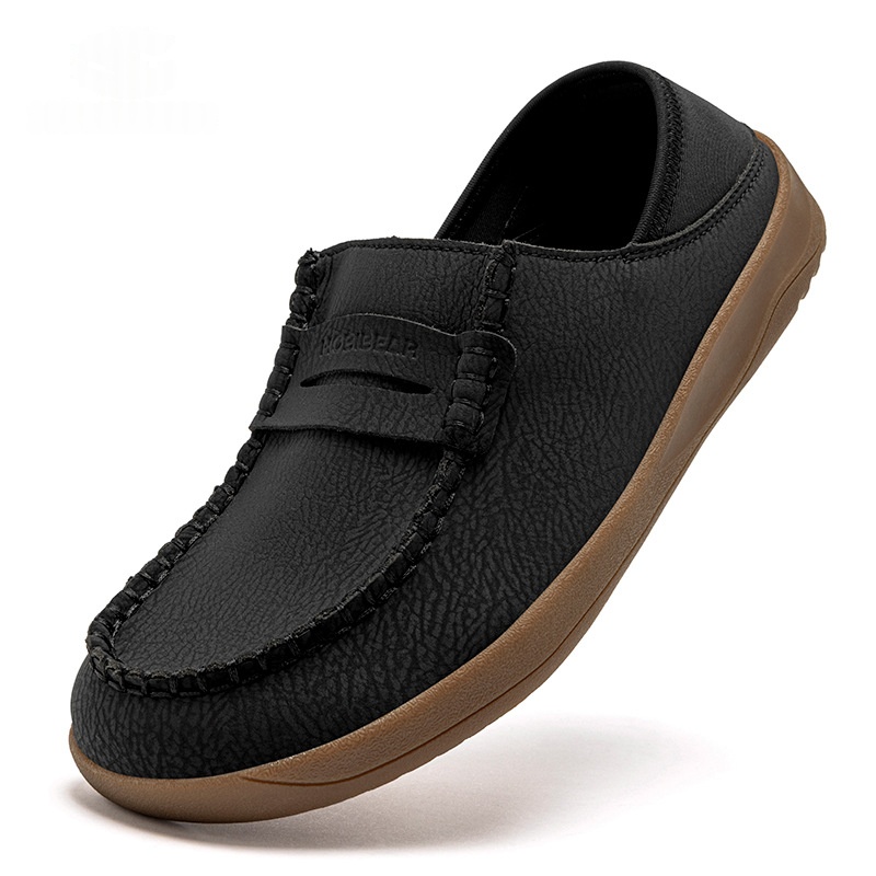 Mens Minimalist Versatile Lightweight Soft And Non-slip Casual Leather Shoes foto 3