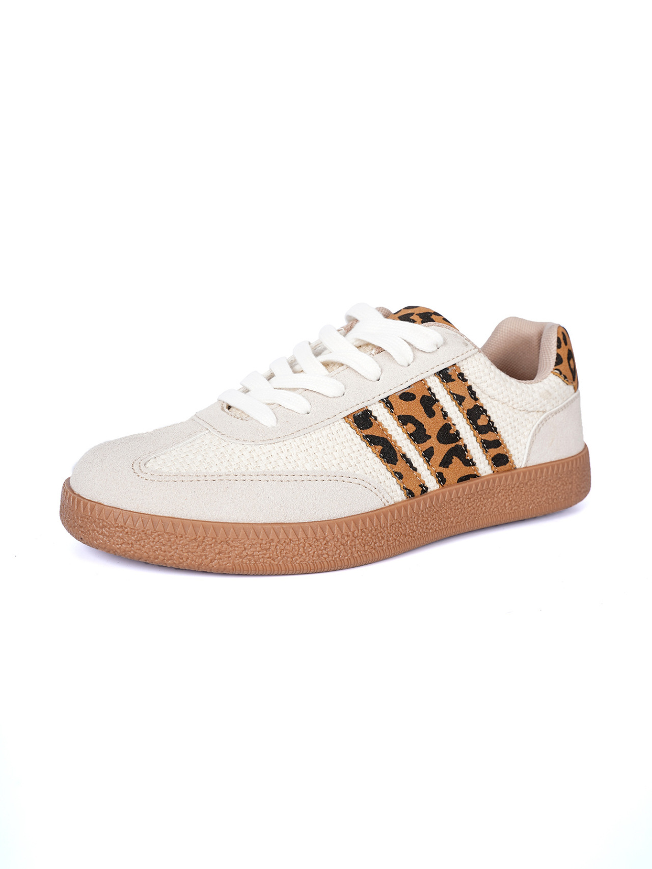 Retro New Arrival Lace-up Color-block Round-toe Contrasting-color Flats foto 2