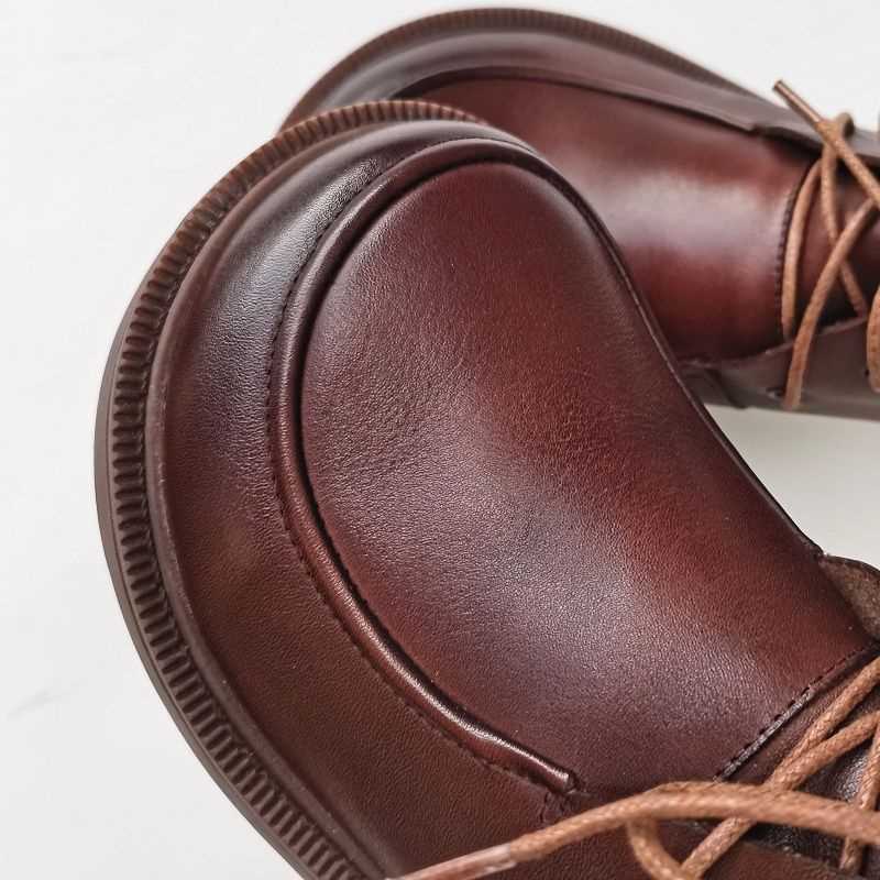 Big Toe Ankle Boots Pure Leather High-top Women's Shoes foto 3