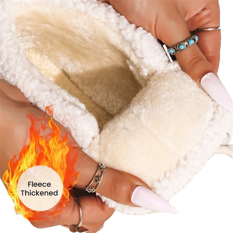 Thick Bottom Fleece-lined Snow Boots Women's Fur Integrated Casual Cotton-padded Shoes foto 3