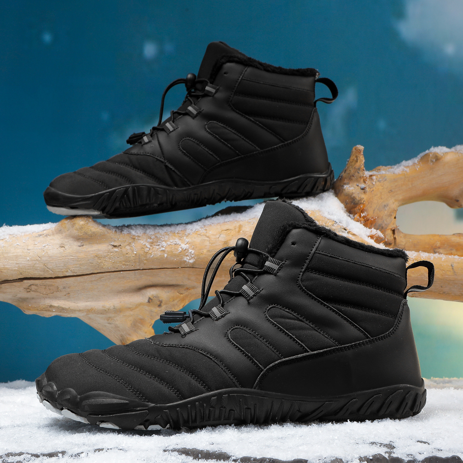 Casual FiveFingers Men Women Mountaineering Sports Cotton Shoes Thick Warm Snow foto 3