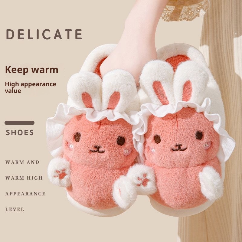 New Cute Hug Rabbit Girl Cartoon Cotton Slippers foto 4