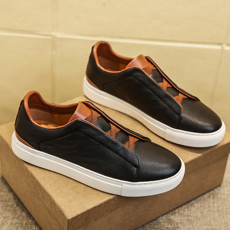 First Layer Cowhide Four Seasons Leisure Leather Shoes Korean Style foto 5