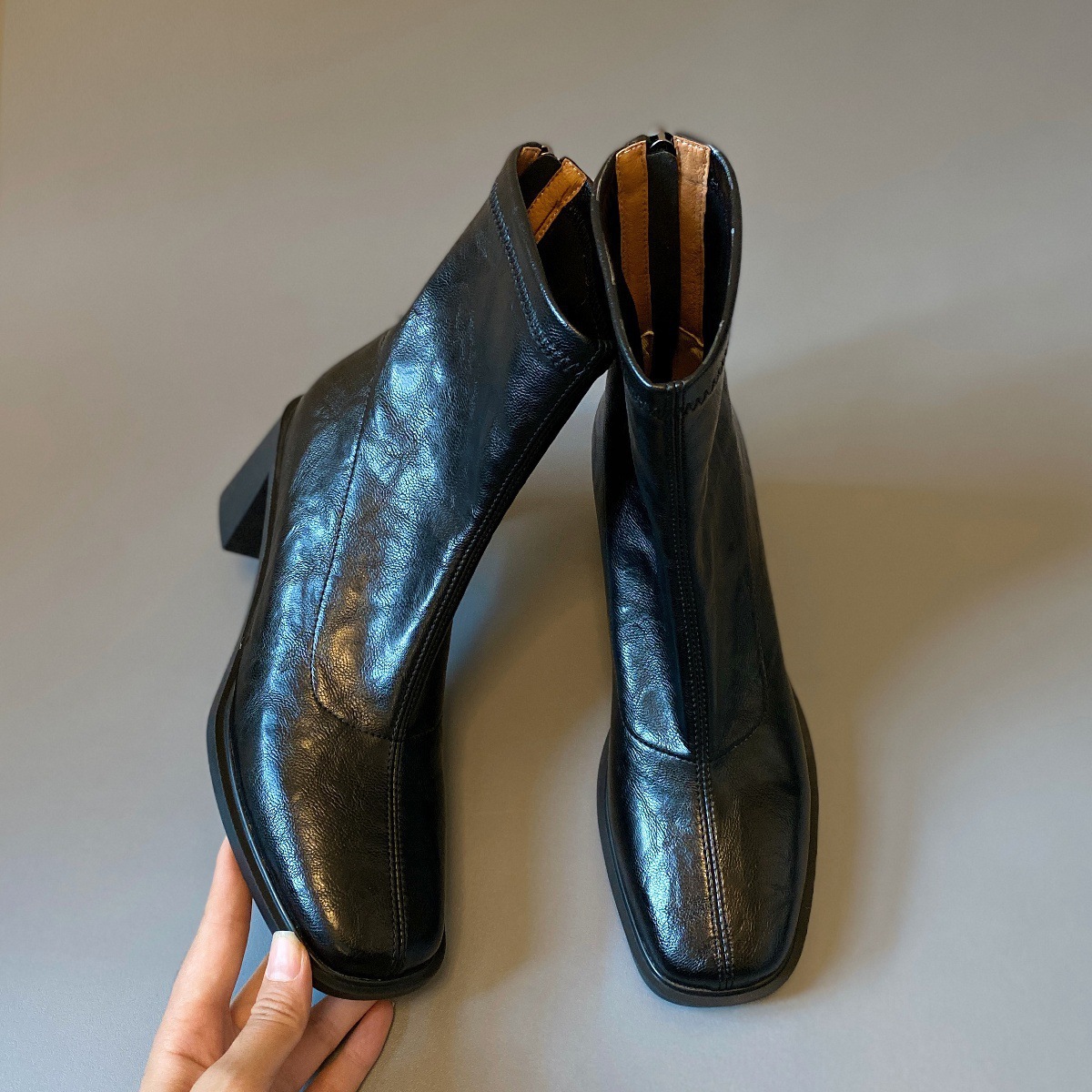 Commuter High Heel Stretch Retro Boots With Chunky Heels foto 3