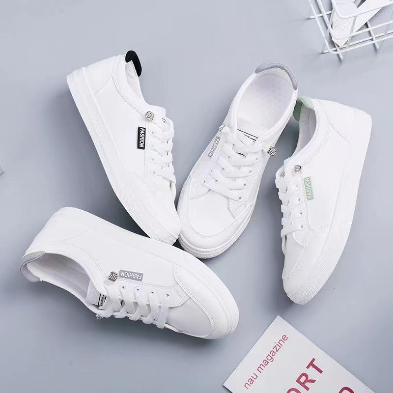 Womens Versatile White Flat Sneakers foto 5