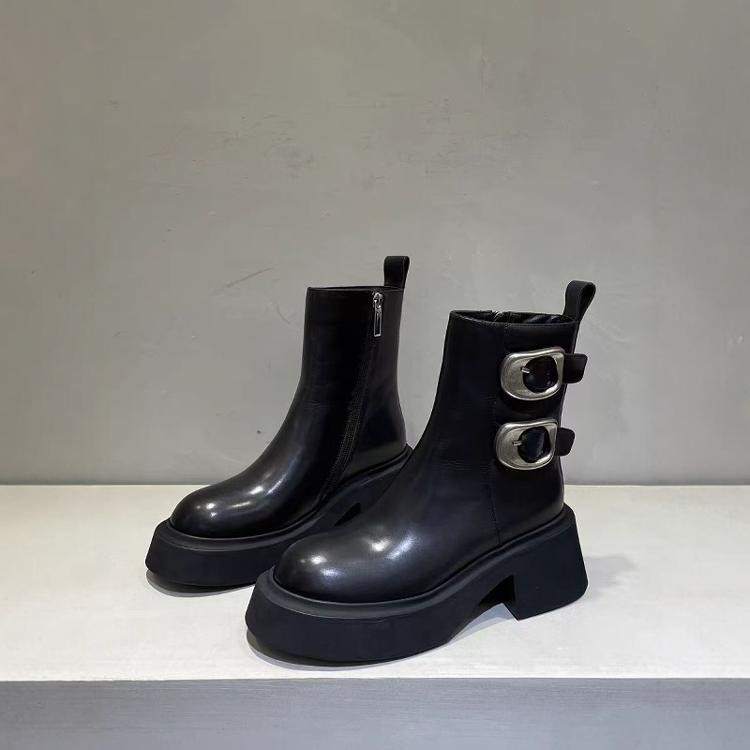 Popular British Style Niche Design Metal Buckle Versatile With Skirts Ankle Boots foto 2
