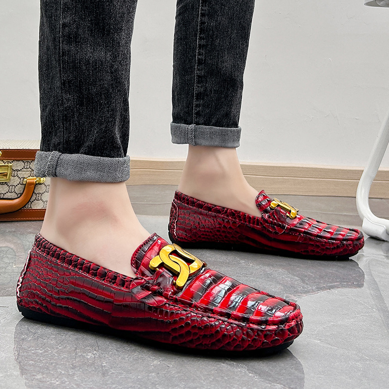 Small Leather Shoes Men's Fashion Low Top foto 5