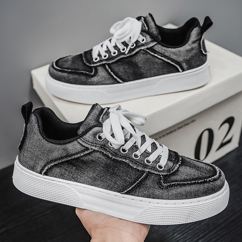 Casual Versatile Canvas Shoes Denim Trendy Stitching foto 5