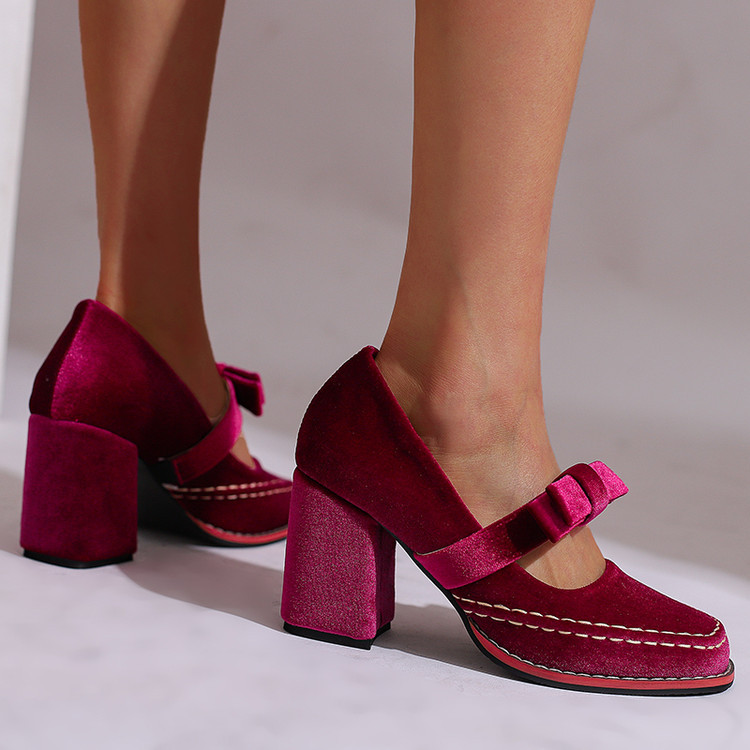 Womens Stylish Low-cut High Heels With A Bow Detail foto 2