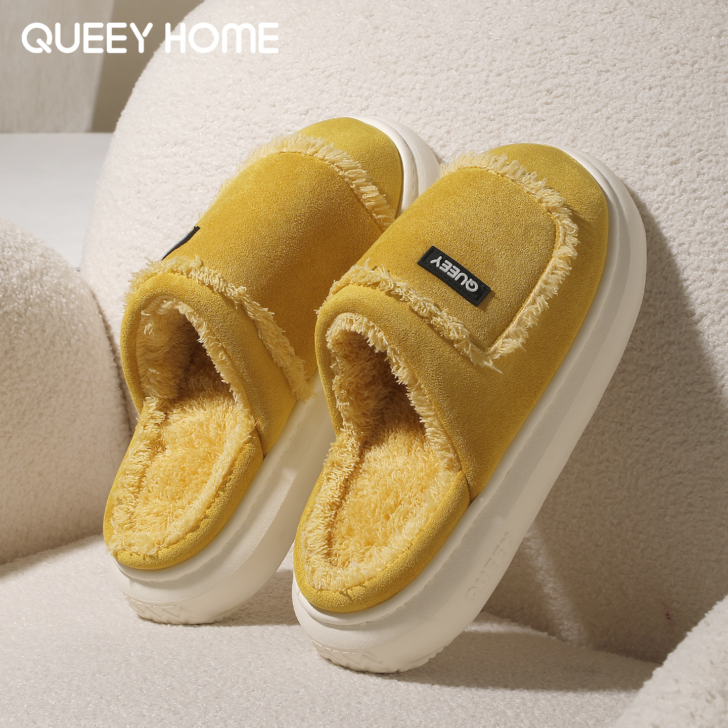 Women's Warm Non-slip Suede Cotton Slippers foto 2