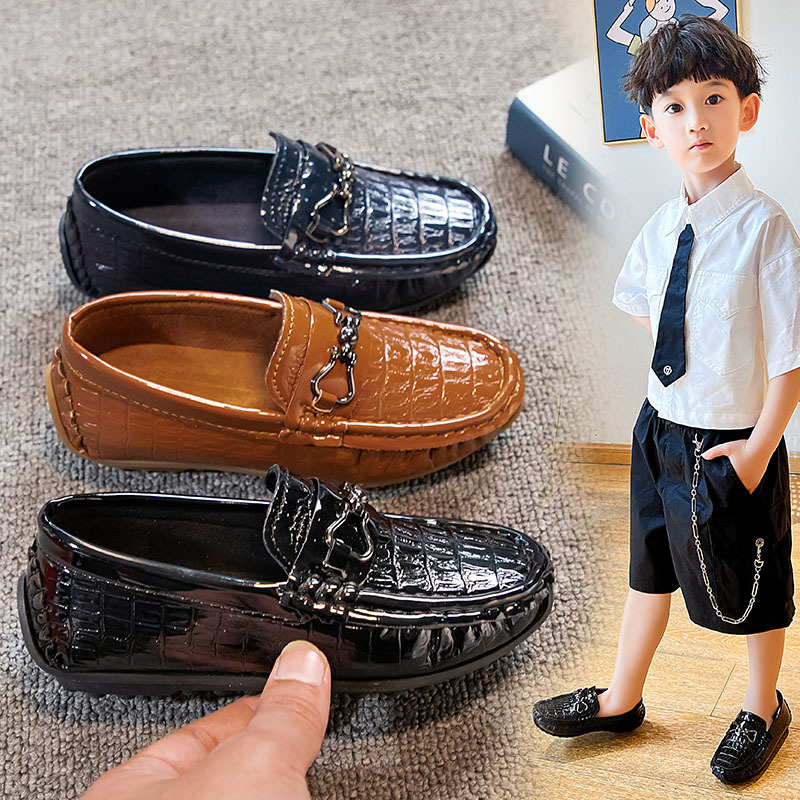Step On Boys' British Style Leather Shoes foto 3