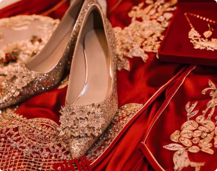 Xiuhe Wedding Dress, Two Wearing Crystal Shoes, Bridal Shoes, Female foto 4