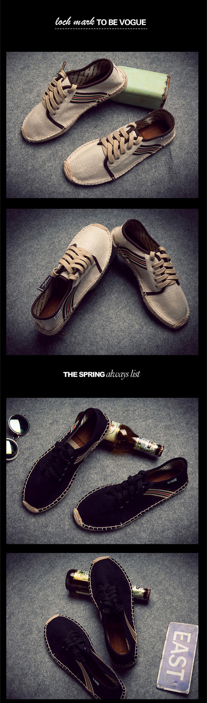 Men's Lace-up Canvas Fisherman Shoes foto 2