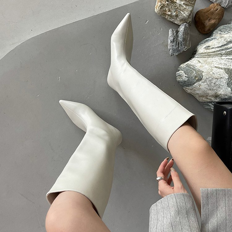 New Fallwinter Pointed-toe Wide-calf, Knee-high Kitten-heel Riding Boots foto 2