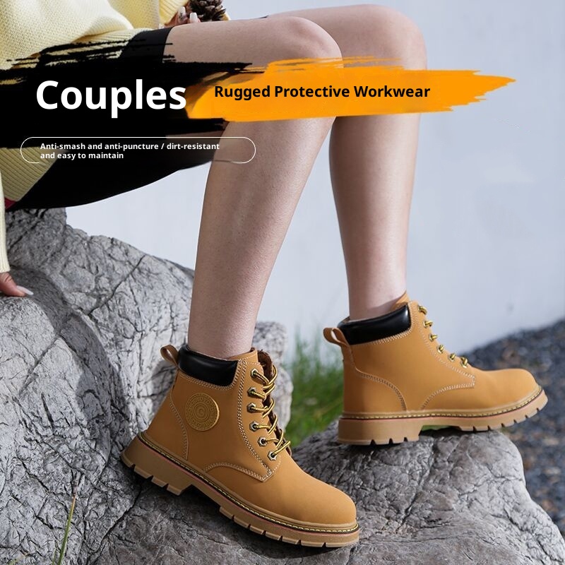 New Mid-top Steel Toe Cap Safety Protective Footwear Anti-smashing And Anti-penetration Antiskid Shoe foto 4