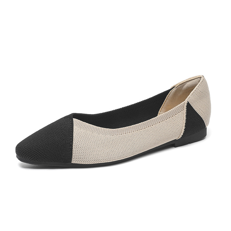 Flying Woven Knitted Shoes Color Matching Chic Soft Bottom Breathable Shoes foto 4