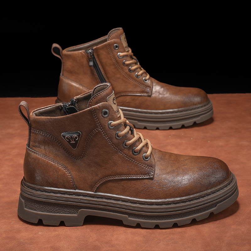 Men's Authentic Leather British Style Working Boots foto 2