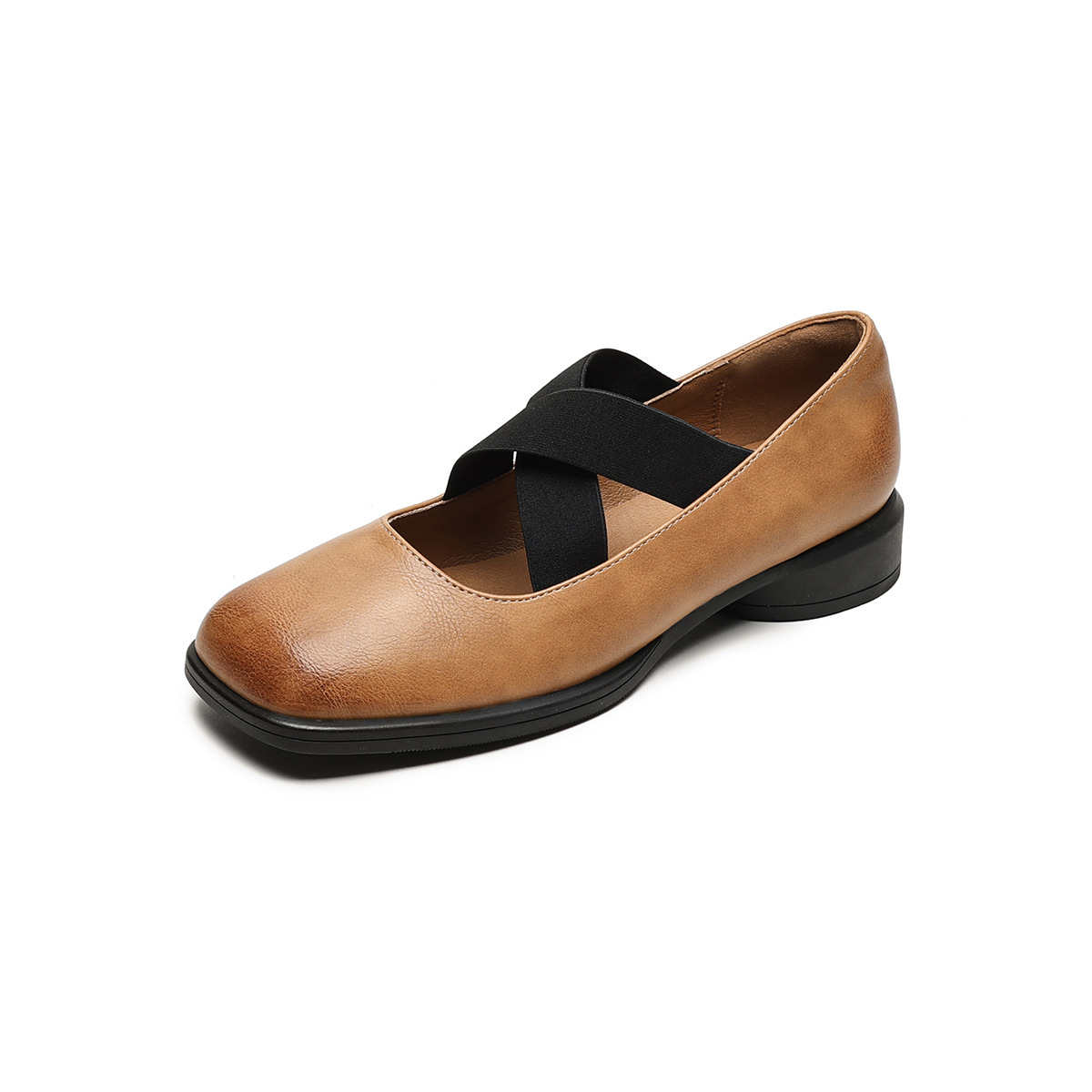 Women's Chunky Heel French Ballet Shoes foto 3