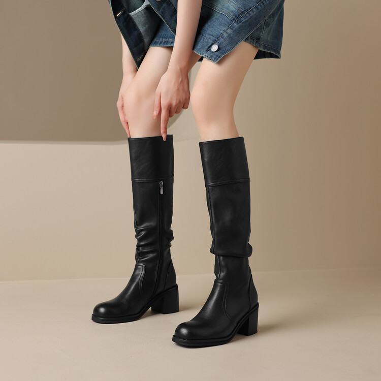 Thick Mid-heel High-top Below The Knee Women's Knight Warm Boots foto 2