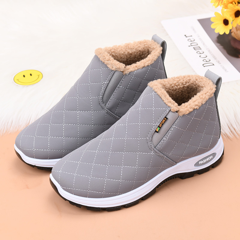 Women's Velvet Thermal Booties Flat Heel foto 5