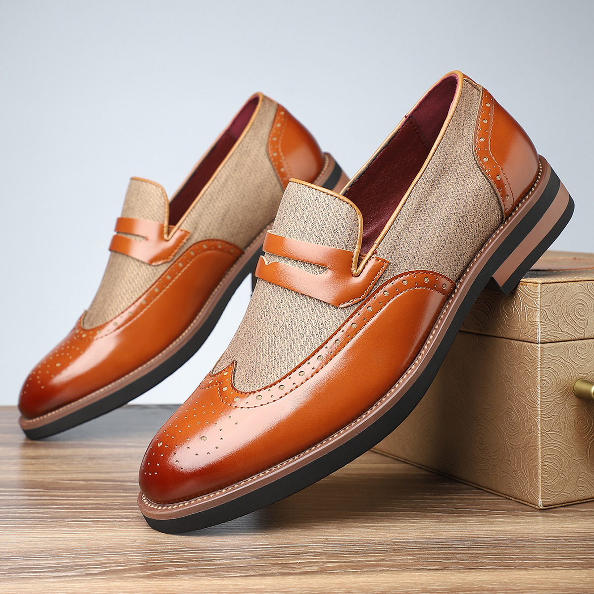 Fashion Personality Male Business Casual Leather Shoes foto 5