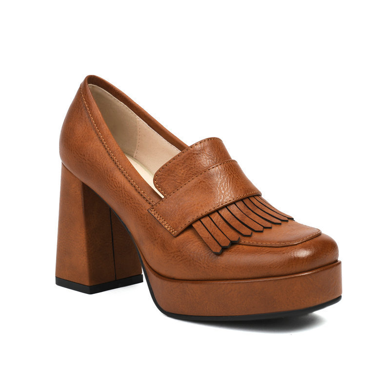Women's Retro Chunky-Soled Commute Wedge Ultra-High Heels foto 3
