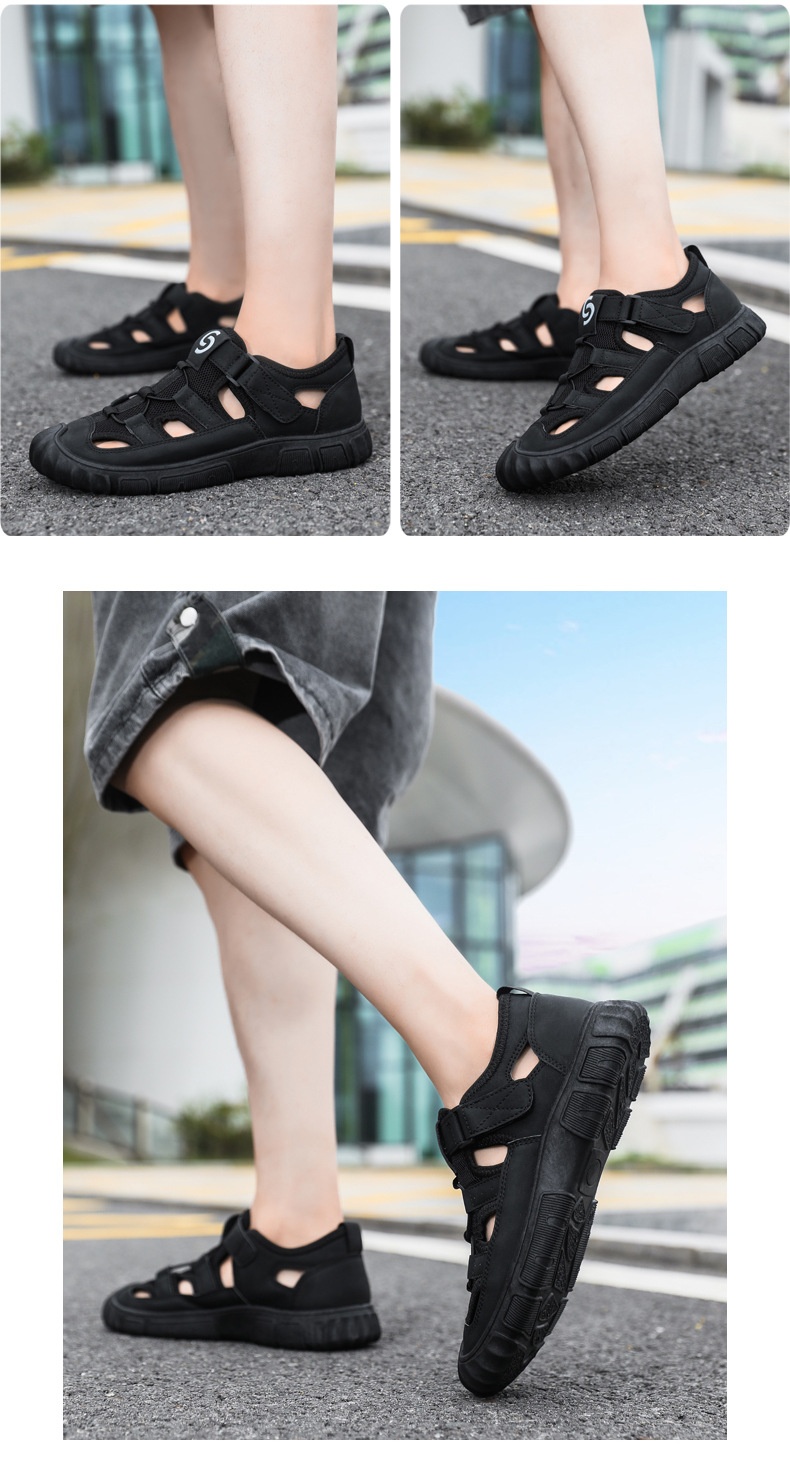 Men's Non-slip Wear-resistant Mesh Surface Hollowed Wading Sandals foto 5